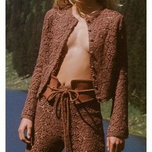 Spell Brown Crochet Lace Jacket